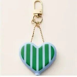Kate Spade NY x Target limited edition blue & green striped heart coin purse